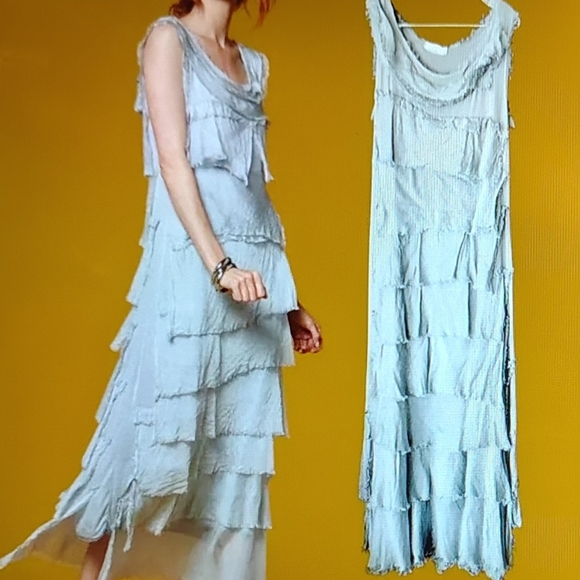 Gigi Moda Italian Hot Pink Tiered Silk Sleeveless Maxi Dress Women's Size S $189 - Picture 4 of 14